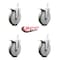 Service Caster 6 Inch Gray Poly Wheel Swivel 3/4 Inch Square Stem Caster Set Total Lock Brake SCC-SQTTL20S614-PPUB-GRY-34-4 - alternate 2
